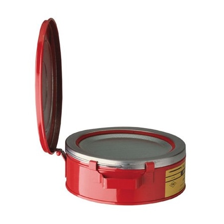 Justrite 2 quarts Steel Can, 7.5 in Dasher Plate Dia., Red JT10295